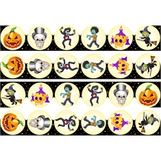 Halloween Classroom Bulletin Board Border | Skull Zombie Witch Design